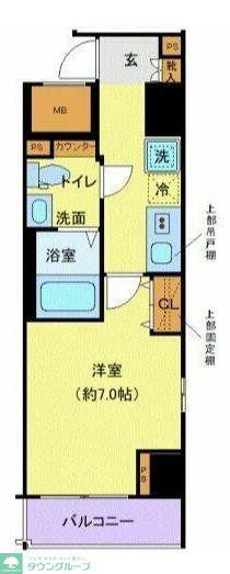 クレヴィスタ蒲田(1K/11階)の間取り写真