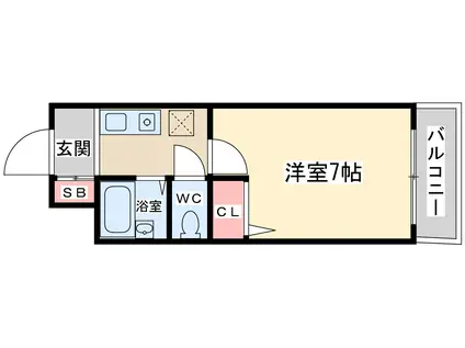 ノルデンハイム淡路(1K/6階)の間取り写真