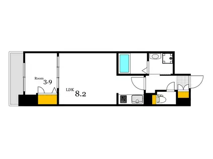 メイクス京橋川(1LDK/6階)の間取り写真