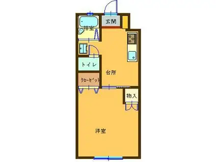 グレイスハイムIII(1K/3階)の間取り写真