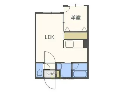COLORISE白石(1LDK/2階)の間取り写真