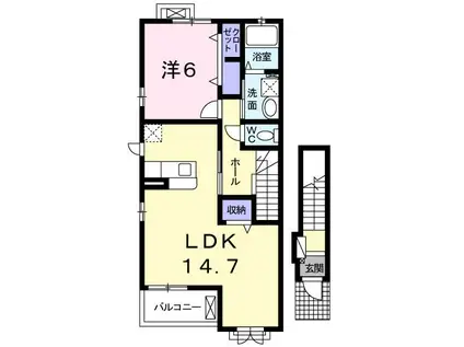 サニーヒルサイドII(1LDK/2階)の間取り写真