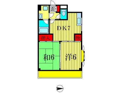 フォルテプラザ(2DK/3階)の間取り写真