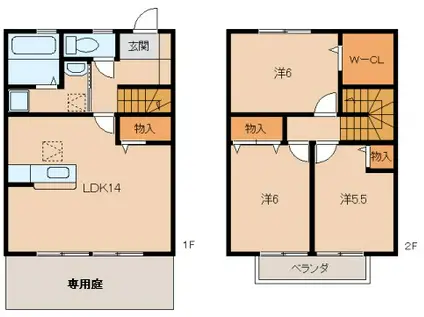 パステル堀止(3LDK/1階)の間取り写真