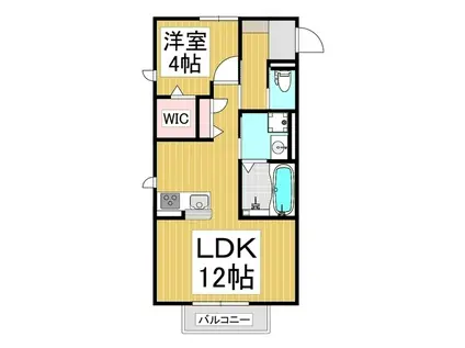 ウィステリア ONE(1LDK/1階)の間取り写真