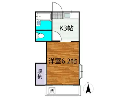 クレセントハイツ栄(1K/2階)の間取り写真