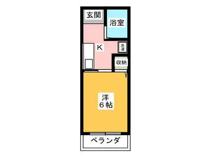 ユーコーポB棟(1K/1階)の間取り写真