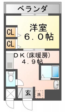 第18関根マンション(1DK/10階)の間取り写真