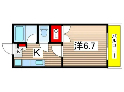 第6浅間マンション(1K/1階)の間取り写真