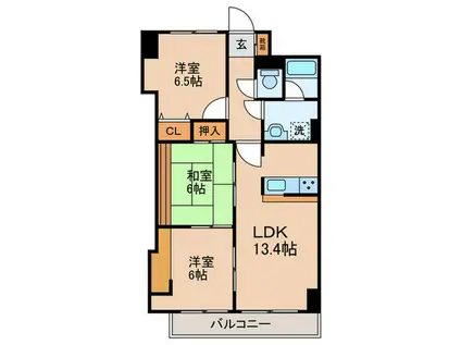 ラビータ新城(3LDK/2階)の間取り写真