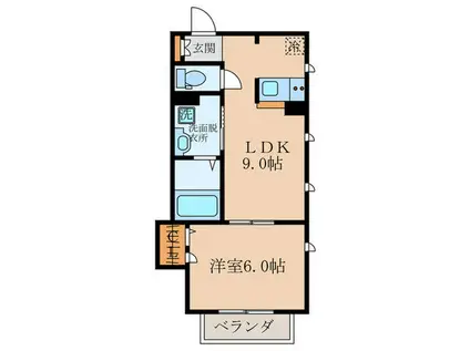 リーヴス館NIIJYUKU(1LDK/2階)の間取り写真