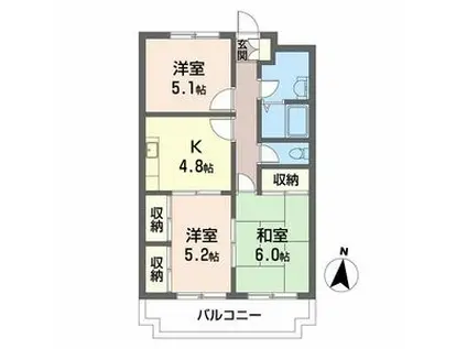 ヴァンエール スドメゾンB棟(3K/1階)の間取り写真