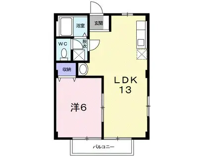 ビュープレイスT(1LDK/1階)の間取り写真