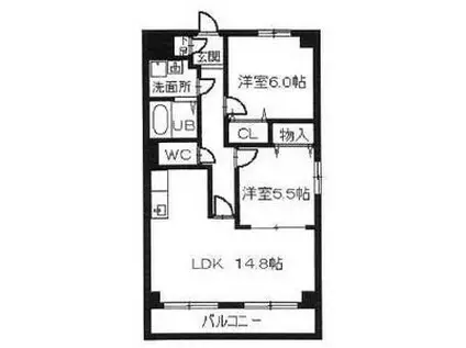 ベルフラワーAS(2LDK/3階)の間取り写真