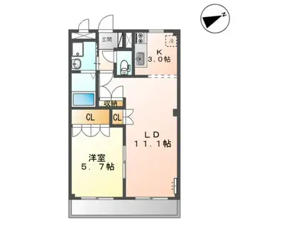 セピアローズ(1LDK/2階)の間取り写真