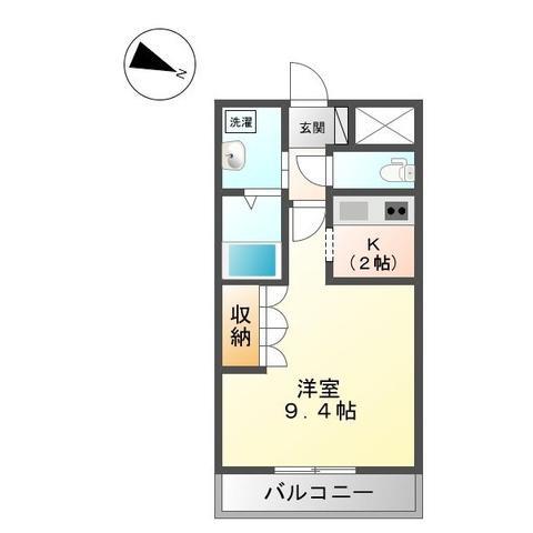 フローリスト(1K/2階)の間取り写真