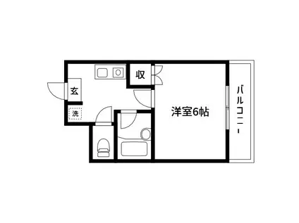 第2パークメゾン(1K/4階)の間取り写真