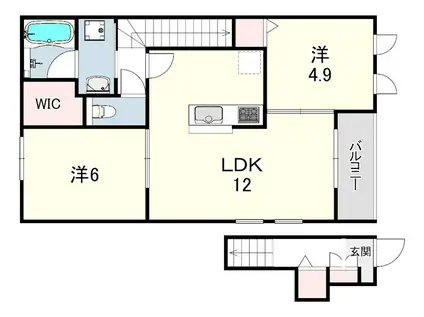 サニーコート2(2LDK/2階)の間取り写真