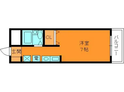 リオグランデ由希(1K/2階)の間取り写真