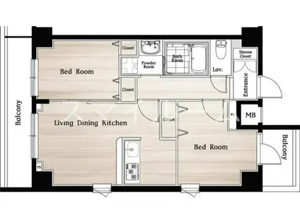 Nステージ鶴見(2LDK/7階)の間取り写真