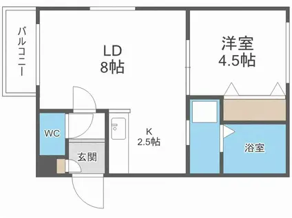 STELLA FISSA SHINSAPPORO(1LDK/3階)の間取り写真