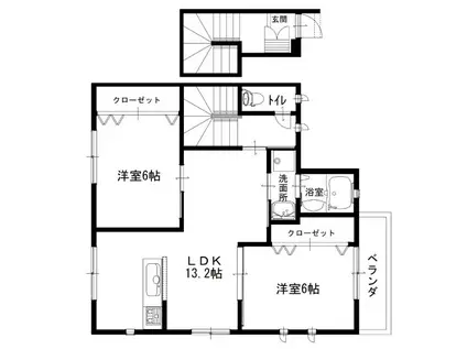 ハートプラザ10-2号地(2LDK/2階)の間取り写真
