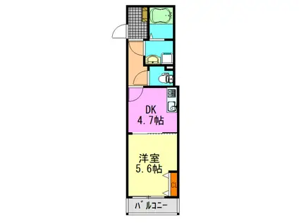 セミカ千葉寺(1DK/2階)の間取り写真