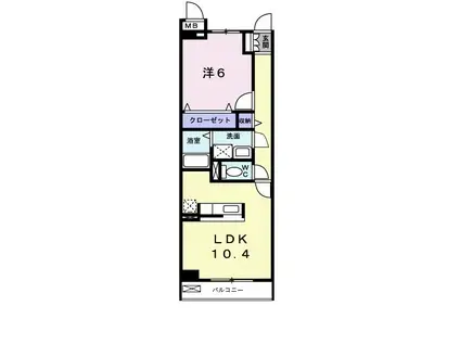 スプリングII(1LDK/1階)の間取り写真
