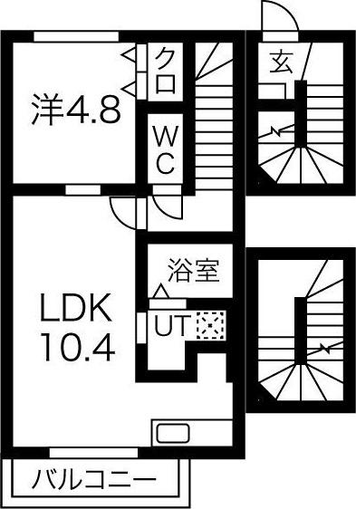 ララハイツ(1LDK/3階)の間取り写真
