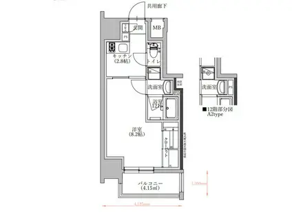 TENAS泉(1K/11階)の間取り写真