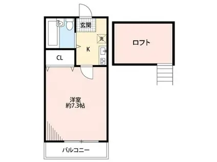 セジュール白浜 A棟(1LDK/2階)の間取り写真