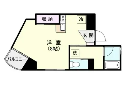 ラメール荒田(ワンルーム/4階)の間取り写真