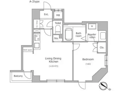 レジディア三越前(1LDK/10階)の間取り写真