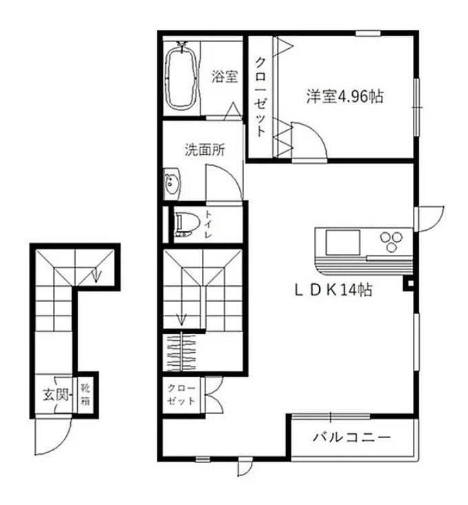 ドエル RARA(1LDK/2階)の間取り写真
