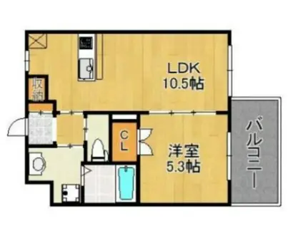 ビラコート南野(1LDK/1階)の間取り写真