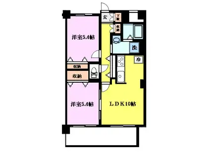 アズュール戸田公園(2LDK/4階)の間取り写真