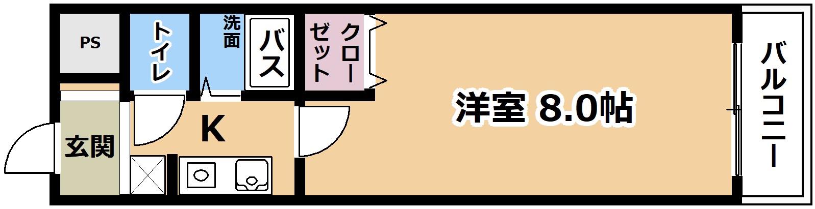 WAVE-KII(1K/1階)の間取り写真