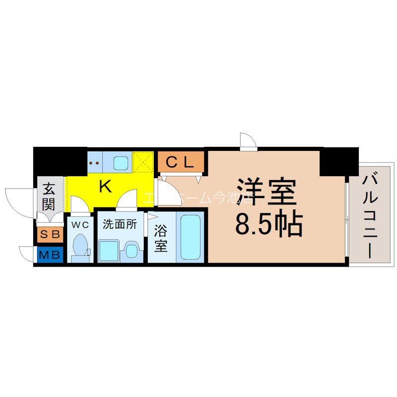 エントピア桜山(1K/2階)の間取り写真