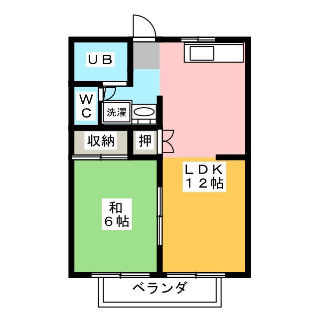 サン平井ハイツ(1LDK/2階)の間取り写真