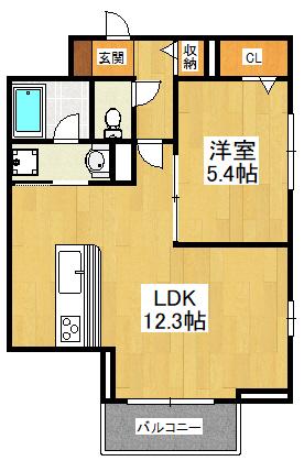 D-STELLA(1LDK/2階)の間取り写真