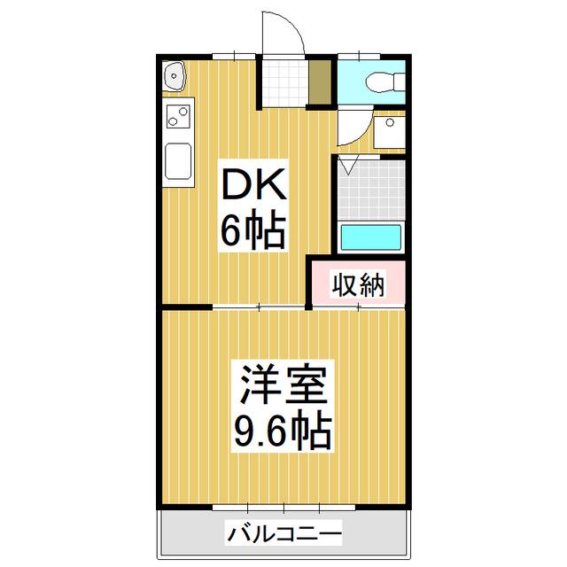 グリーンハイツいくら(1DK/1階)の間取り写真