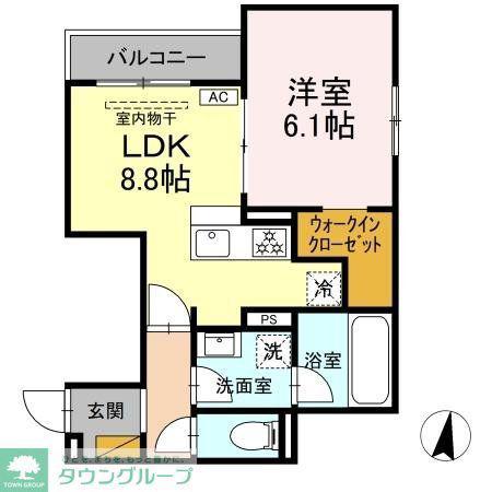 グレイスフルコート雅(1LDK/3階)の間取り写真