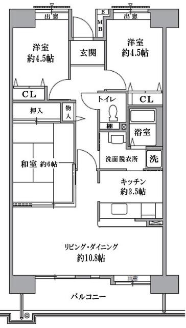 T′S GARDEN清瀬(3LDK/2階)の間取り写真