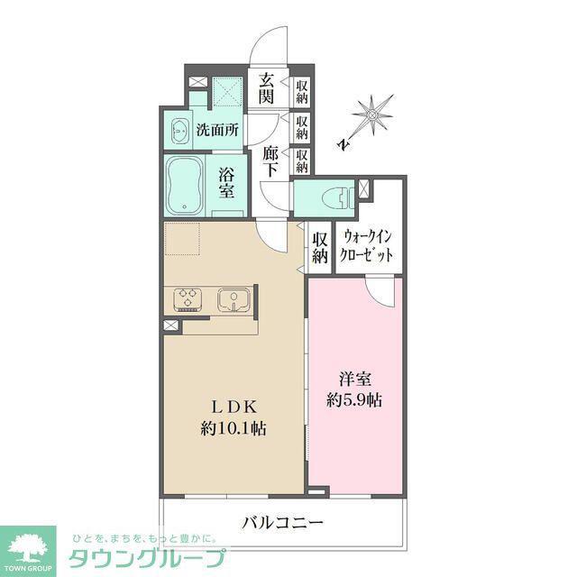 WHARF西馬込(1LDK/4階)の間取り写真