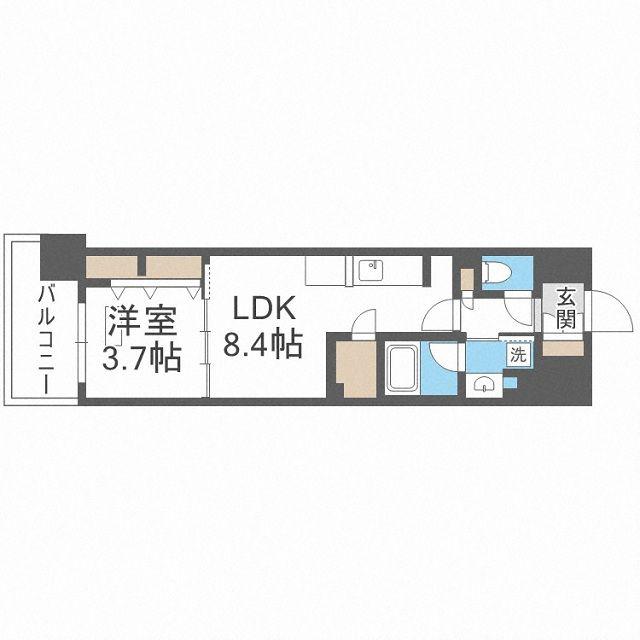 アーバネックス同心II(1LDK/2階)の間取り写真