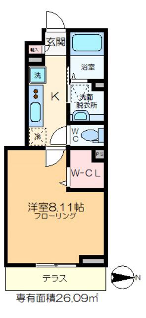 東武伊勢崎線 梅島駅 徒歩4分 2階建 築10年(1K/1階)の間取り写真