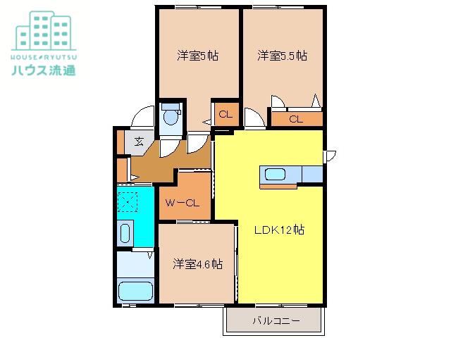 ローゼン(3LDK/2階)の間取り写真