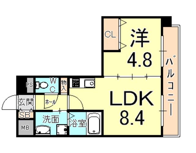 ファミール園田(1LDK/1階)の間取り写真