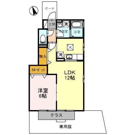 シーショア五色山(1LDK/1階)の間取り写真