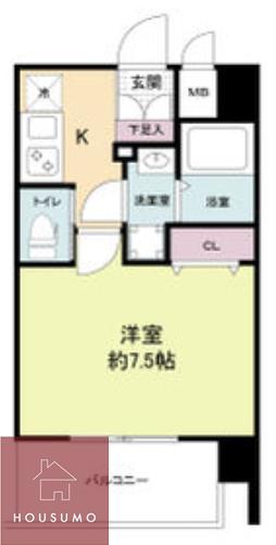 プライマル新大阪(1K/4階)の間取り写真